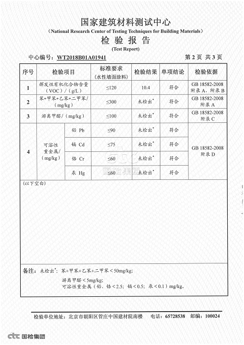 無機塗料檢測報告